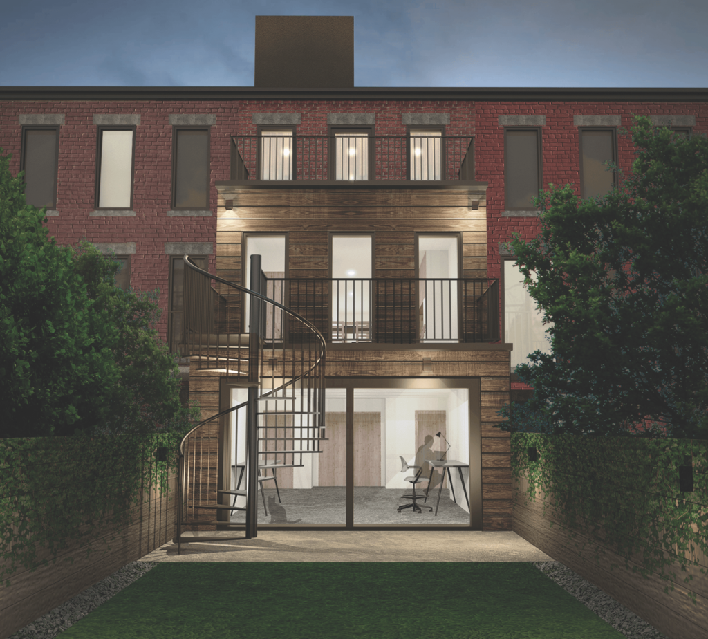 a large building with a staircase leading up to it