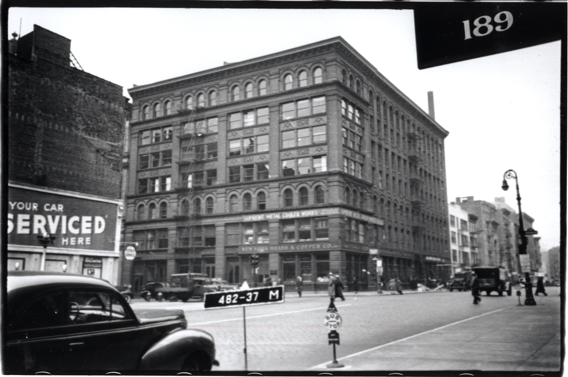 an old black and white photo of a building