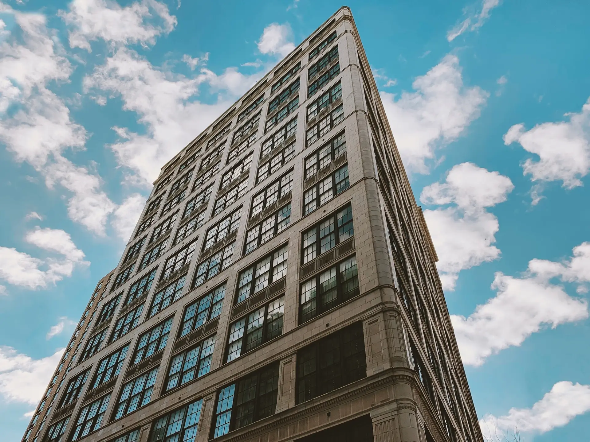 a very tall building with lots of windows