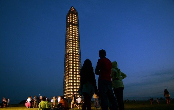 The Washington Monument Illuminated